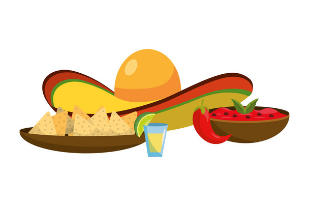 lezzetli Meksika yemeği çizgi film - Vektör, Görsel