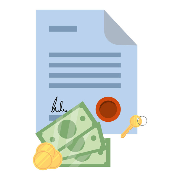money bills cartoon - Vector, Image