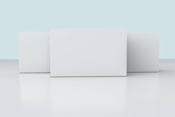 3D-Rendering, weiße Verpackungsboxen mit weißem Hintergrund - Foto, Bild