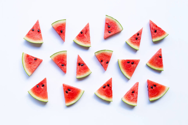 Watermelon sliced on white background. - Foto, afbeelding
