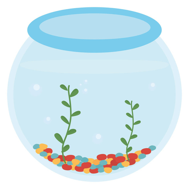 склянка акваріумної миски з водоростями
 - Вектор, зображення