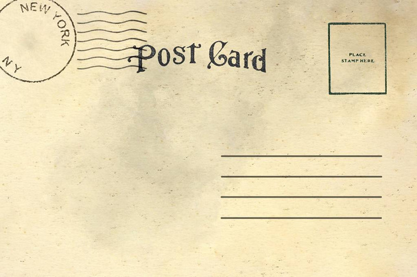 Parte traseira do cartão postal de correio aéreo em branco com mancha suja
  - Foto, Imagem