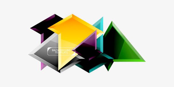 3d 効果抽象的な背景テンプレートを使用した最小限の幾何学三角形 - ベクター画像