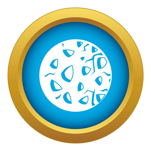 Rocky planet icon blue vector isolated - Vector, afbeelding
