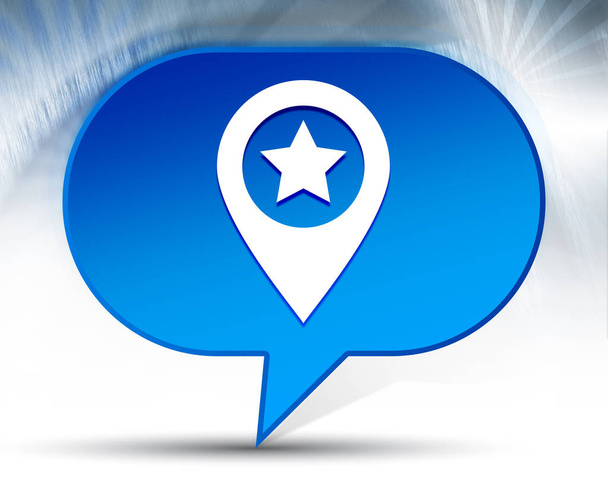 Map pointer star icon blue bubble background - Photo, Image