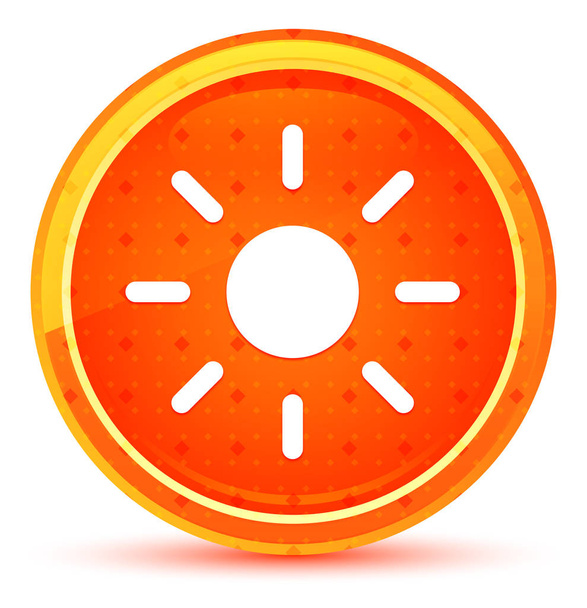 画面の明るさ太陽アイコン自然なオレンジ色の丸いボタン - 写真・画像