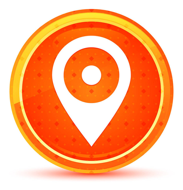 Localização pino ícone laranja natural botão redondo
 - Foto, Imagem