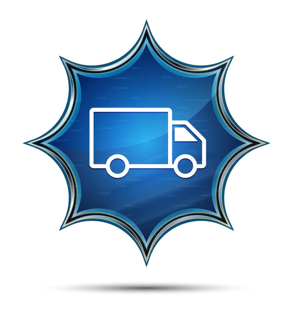 Иконка грузовика волшебная стеклянная голубая пуговица
 - Фото, изображение