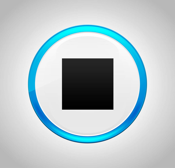 Parar ícone de jogo redondo botão azul
 - Foto, Imagem