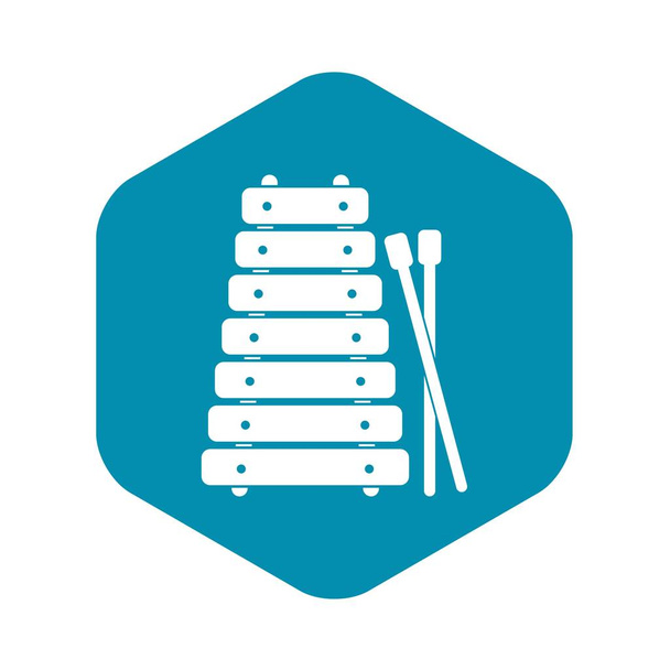 Xylophone and sticks icon, simple style - Διάνυσμα, εικόνα
