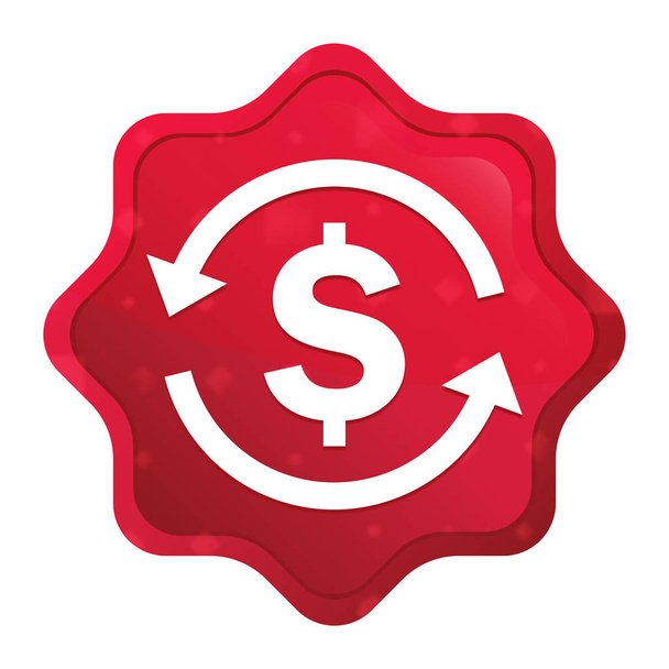 Geldwechsel Dollarzeichen Symbol neblig rosa Starburst Aufkleber - Foto, Bild
