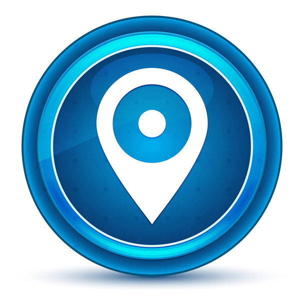 Localización pin icono globo ocular azul botón redondo
 - Foto, Imagen
