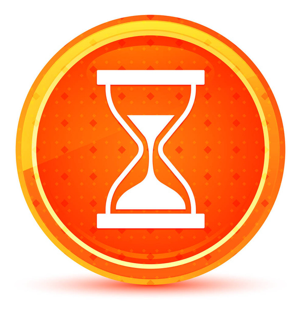 Timer ícone de ampulheta de areia botão redondo laranja natural
 - Foto, Imagem
