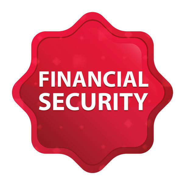 Financial Security misty rose red starburst sticker button - Photo, Image