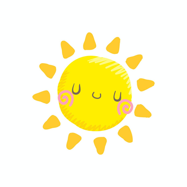 かわいい笑顔の太陽ベクトル - ベクター画像