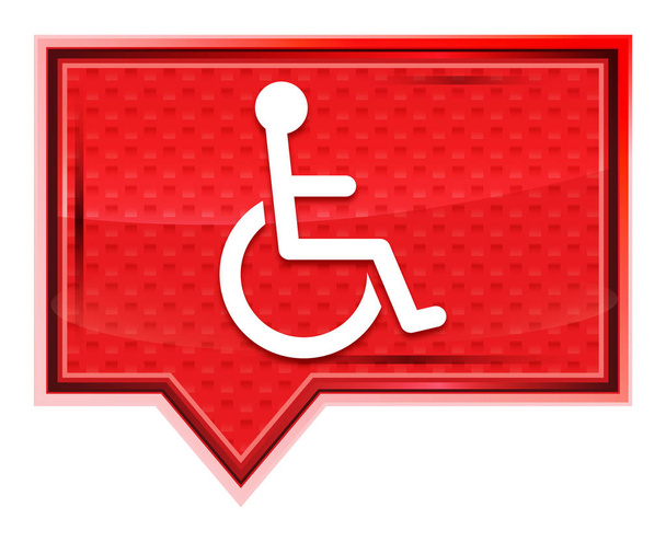 Silla de ruedas icono handicap misty rosa botón de bandera rosa
 - Foto, imagen