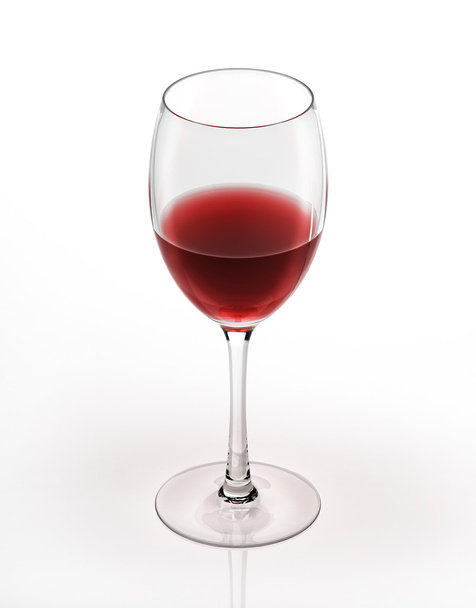 Red wine glass. On white background. - Photo, Image