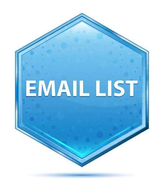 Lista de correo electrónico botón hexágono azul cristal
 - Foto, imagen