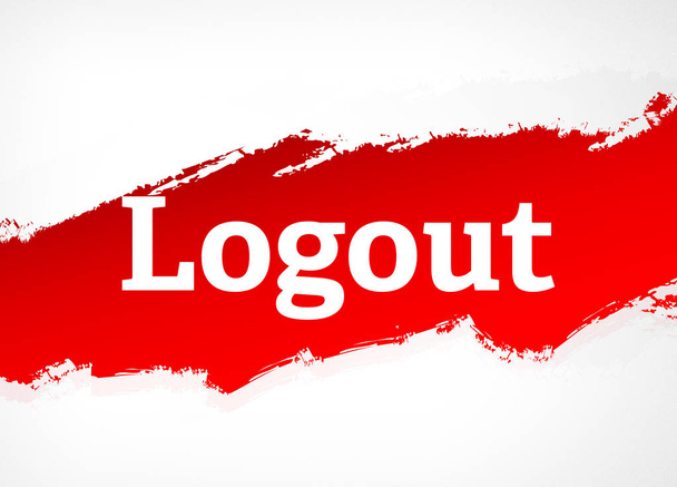 Logout Red Brush Abstract Background Illustration - Photo, Image