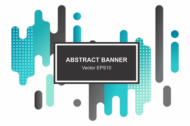 Modern style abstraction with composition made of various rounded shapes in color. Vector banner - ベクター画像