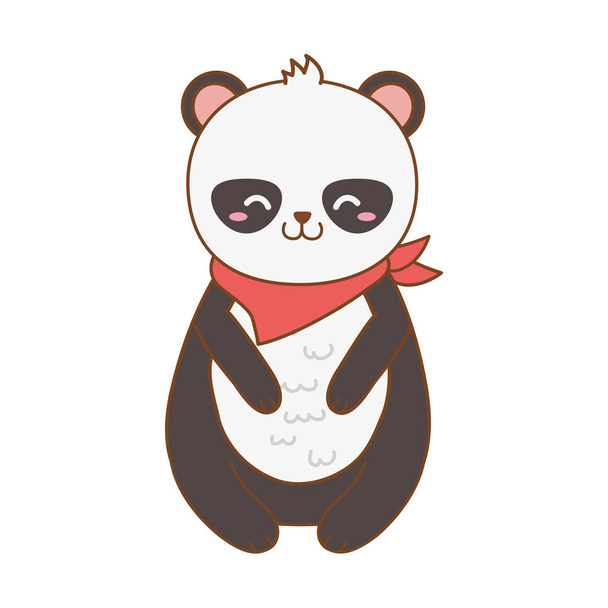cute bear panda woodland character - Vector, Image