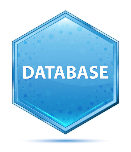 Base de données cristal bleu hexagone bouton
 - Photo, image