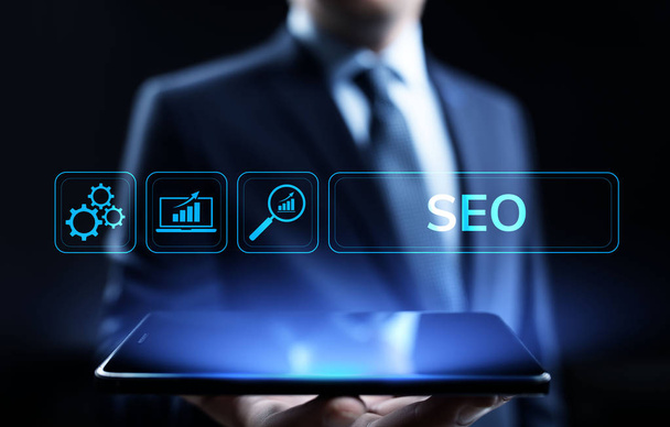 SEO Search engine optimisation digital marketing business technology concept. - Zdjęcie, obraz