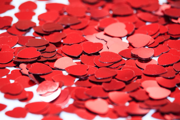 kırmızı kalp konfeti. Valentins gün kavramı - Fotoğraf, Görsel