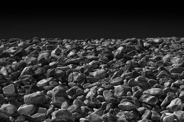 Białe i szare kamienie delikatnie zaokrąglone-stonowany obraz - Zdjęcie, obraz