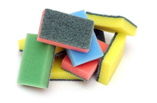 colorful sponge on the white background - 写真・画像