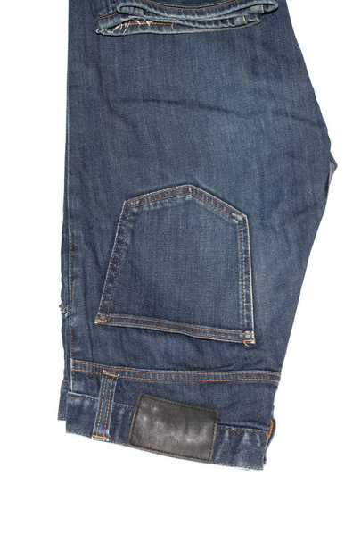 modré džíny izolované na bílém pozadí - Fotografie, Obrázek