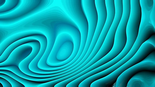 Abstrakcja 3D Turquoise zakrzywione linie Ripple tło - Zdjęcie, obraz