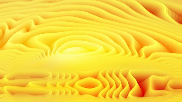 Yellow 3d Abstract Curved Lines Background - Photo, Image