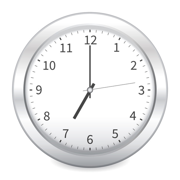 Clock on white background - Vettoriali, immagini
