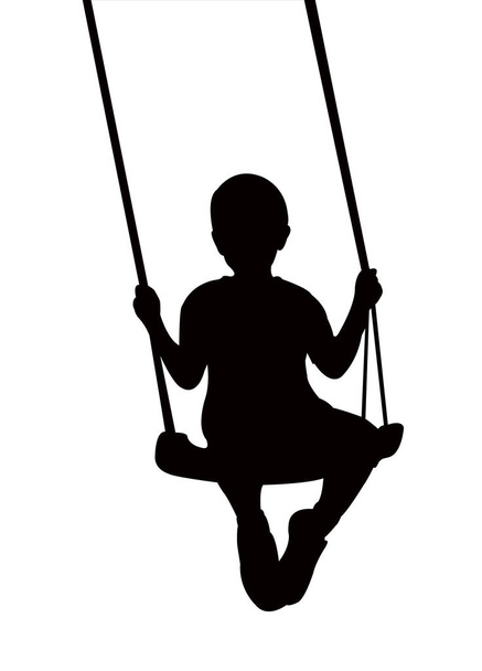 un enfant balançant, vecteur de silhouette
 - Vecteur, image