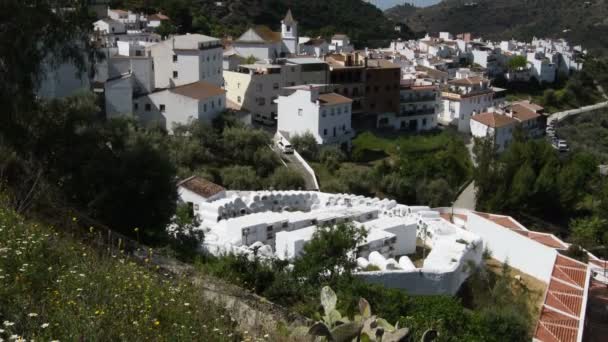 Sayalonga, andalusian village, with her round cemetery, tilt - Footage, Video