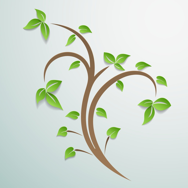 abstrakter Baum mit grünen Blättern Hintergrund - Vektor, Bild