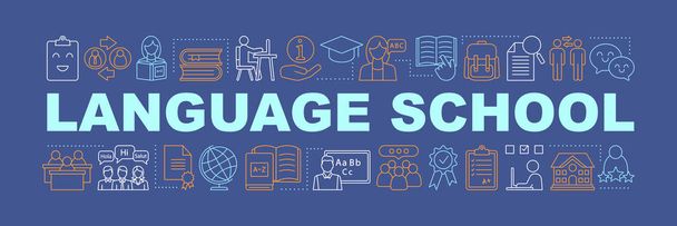 Cursos de idiomas para crianças conceitos de palavras banner
 - Vetor, Imagem