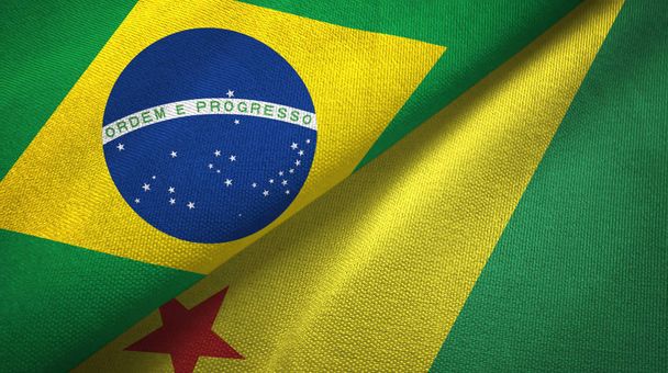 Acre état et drapeaux du Brésil tissu textile, texture du tissu
 - Photo, image