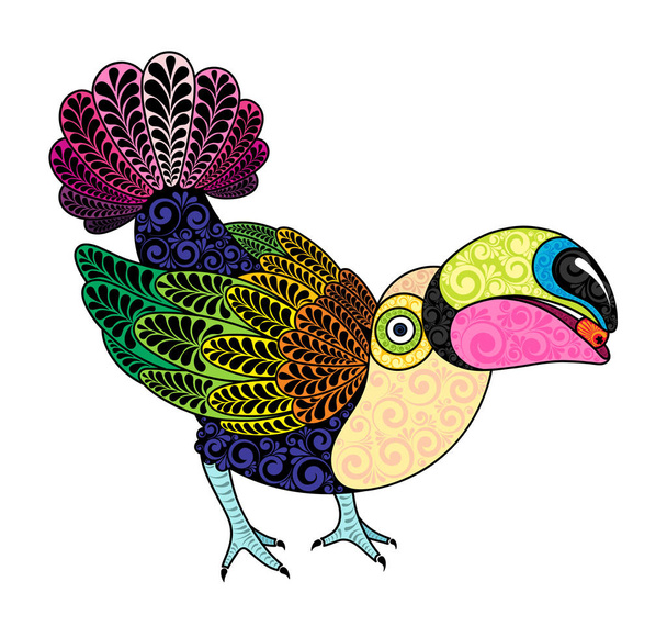 tropikalny ptak Tukan - Wektor, obraz