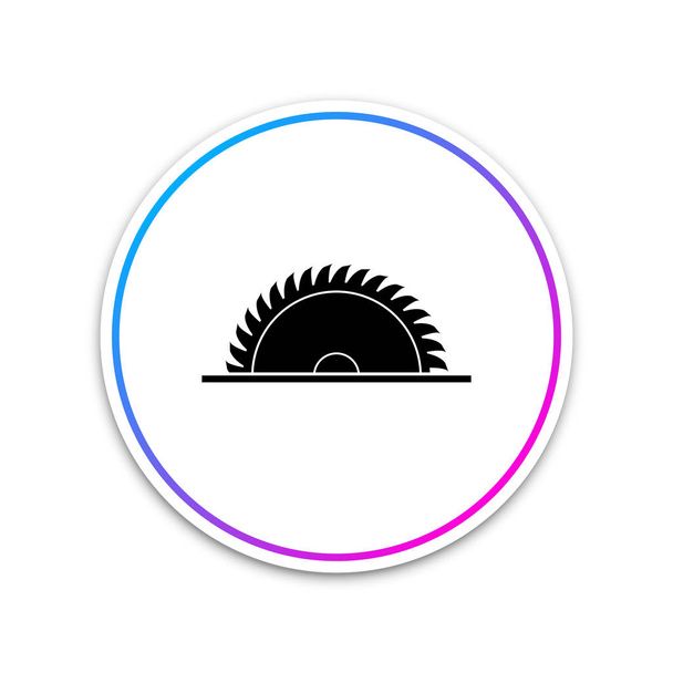 Cirkelzaag blad icoon geïsoleerd op witte achtergrond. Zaag wiel. Cirkel witte knop. Vector illustratie - Vector, afbeelding