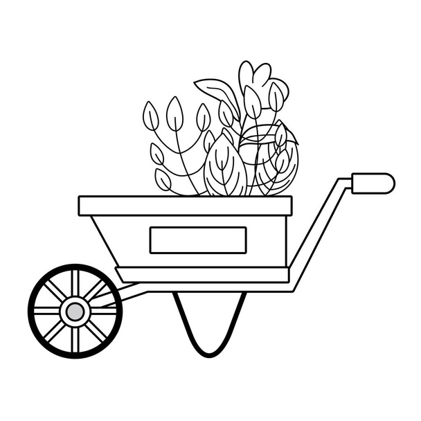 милий інвалідний візок садівництво з квітами сад
 - Вектор, зображення
