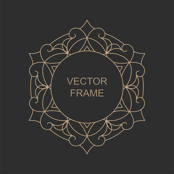 Monogram line vintage frame - Vector, afbeelding