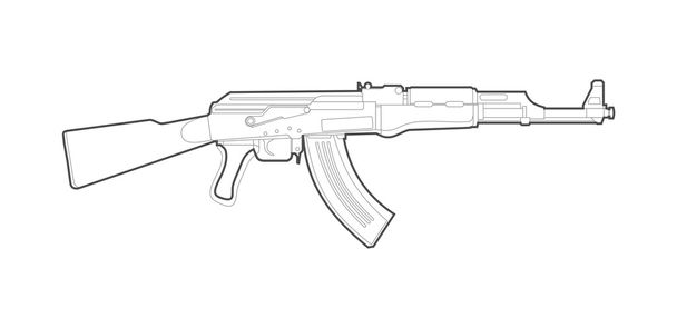 AK47 silhouette - Вектор,изображение