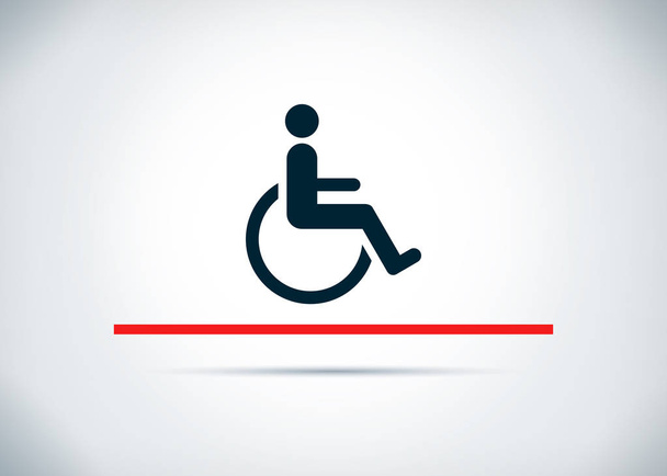 αναπηρική καρέκλα εικονίδιο αφηρημένη επίπεδη φόντο σχεδιασμό illustr - Φωτογραφία, εικόνα
