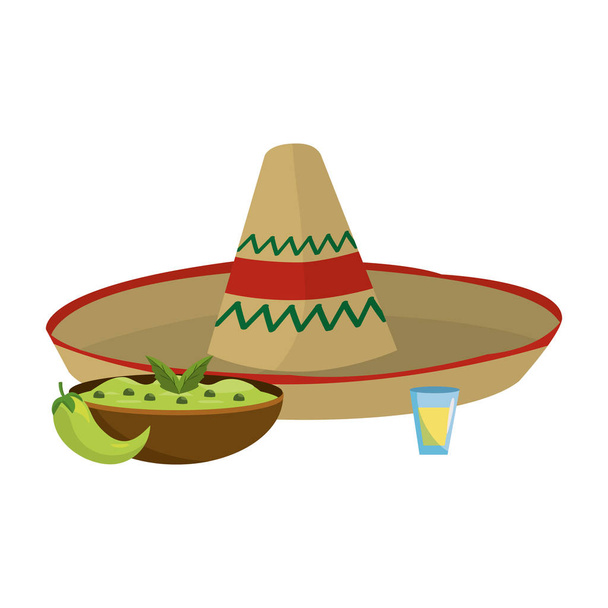 νόστιμο μεξικάνικο φαγητό κινουμένων σχεδίων - Διάνυσμα, εικόνα
