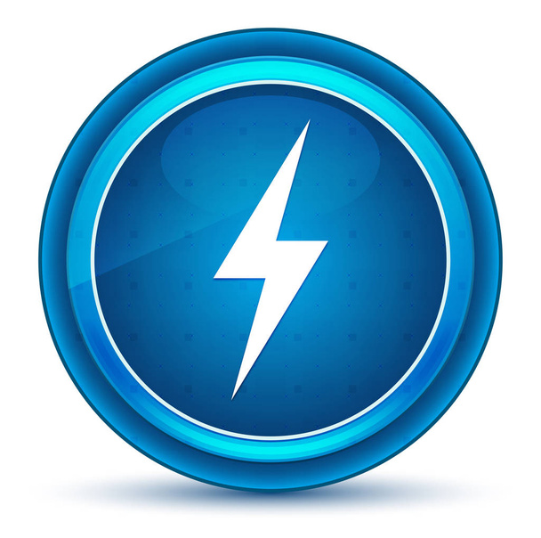 Elektrizitätssymbol Augapfel blauer runder Knopf - Foto, Bild