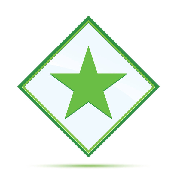 Starsymbol moderner abstrakter grüner Diamant Knopf - Foto, Bild