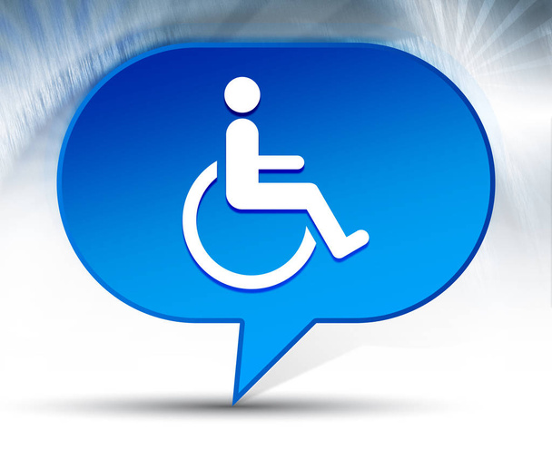 Wheelchair handicap icon blue bubble background - Photo, Image