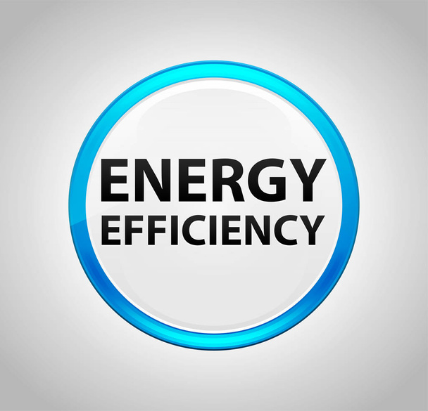 Энергоэффективность Круглая синяя кнопка нажатия
 - Фото, изображение